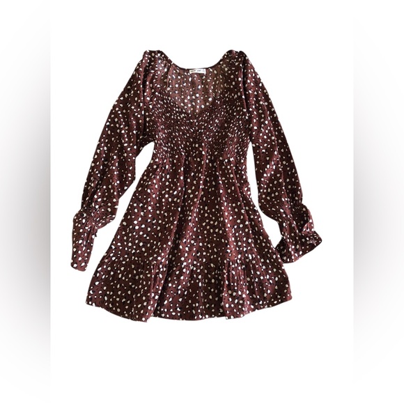 New In Polka Dot Long Sleeve Dress - Picture 1 of 3